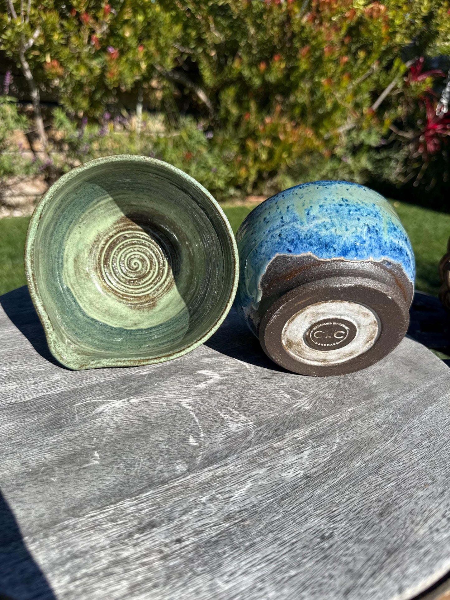 Matcha Swirl Tea Bowl with Dripless Spout and Grater in-cup for Ginger & Spcies