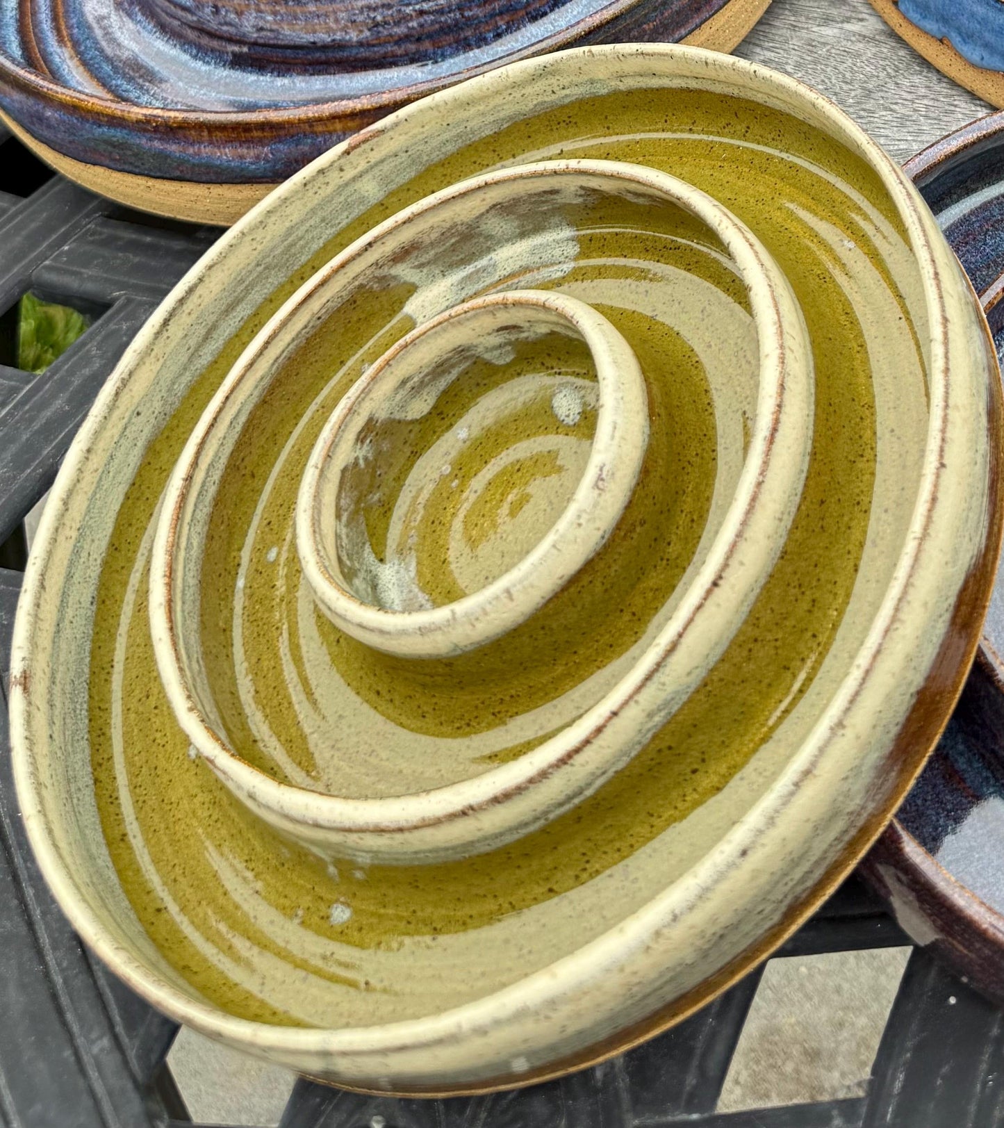 Handmade Slow Feeder Pet Food Bowls: Ceramic Wheel-Thrown Pottery Made in CA