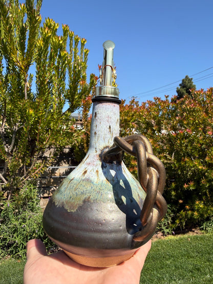 Olive Oil Cruet, with Weighted Spout and Thumb Grip for Easy Pouring