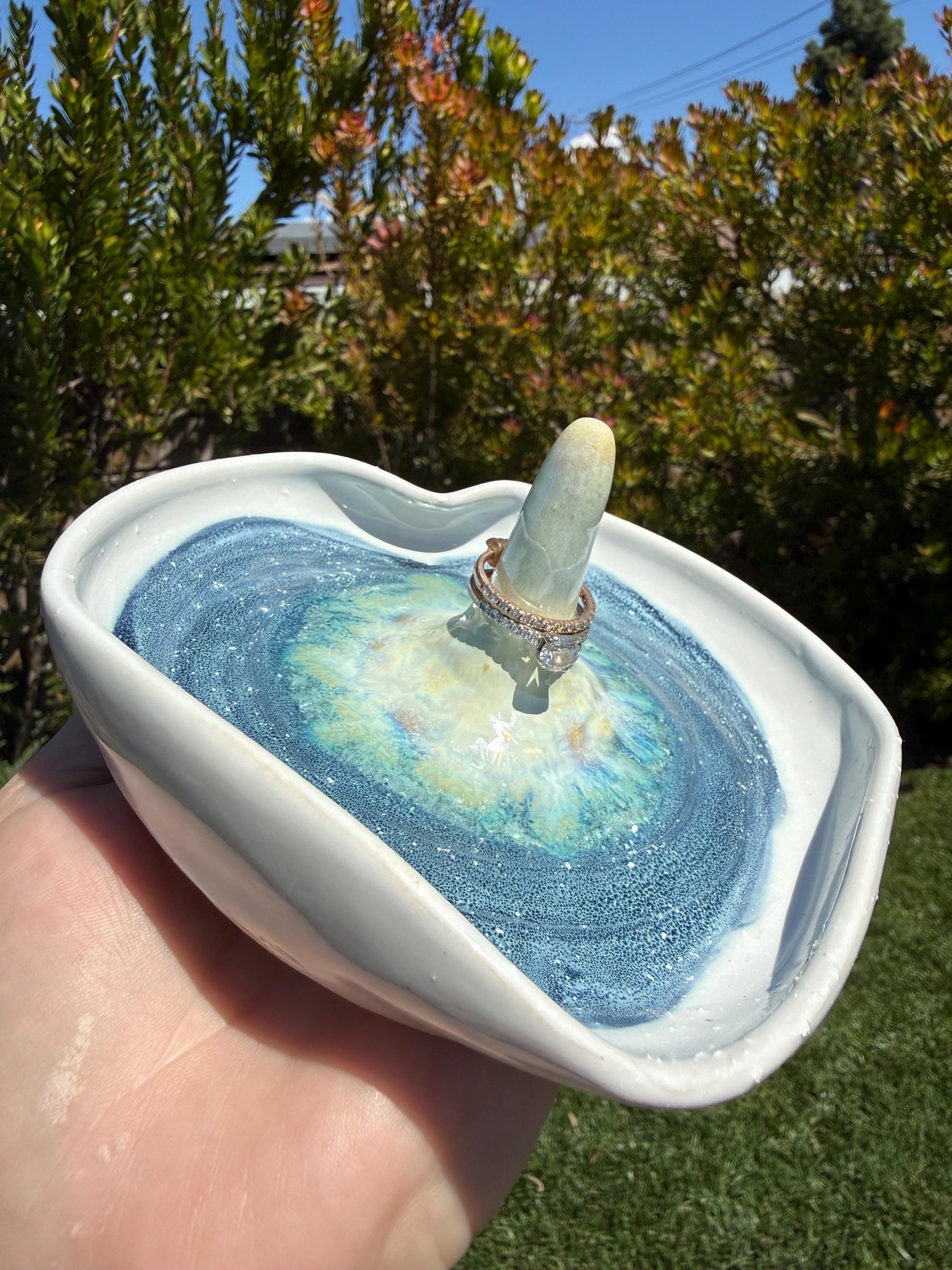 Ring Jewelry Trinket Dish, Unique Art for the Countertop