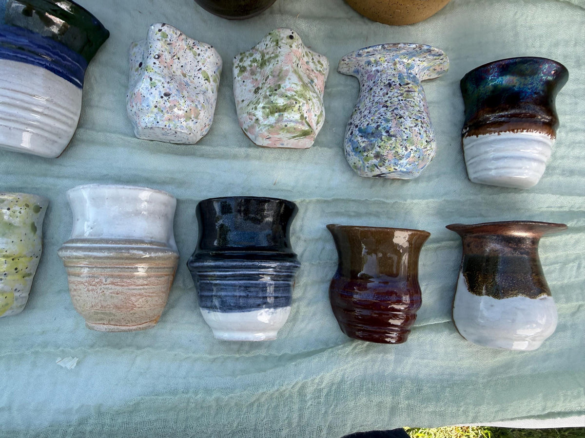 Mini Fridge Magnet Vases with Hand-painted Vibrant Glazes