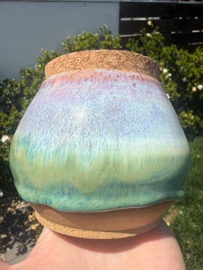 Salt Cellars with Cork Lid, Salt Pig, Countertop Pinch Bowl