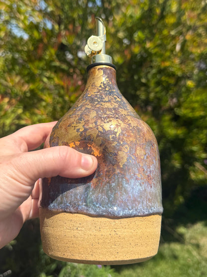 Olive Oil Cruet, with Weighted Spout and Thumb Grip for Easy Pouring
