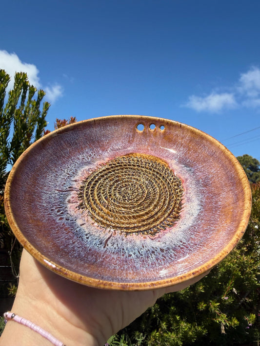 Garlic Grater Dish with Herb Stripper, Grind Plate for Parmesean, Spices, Firm Fruits