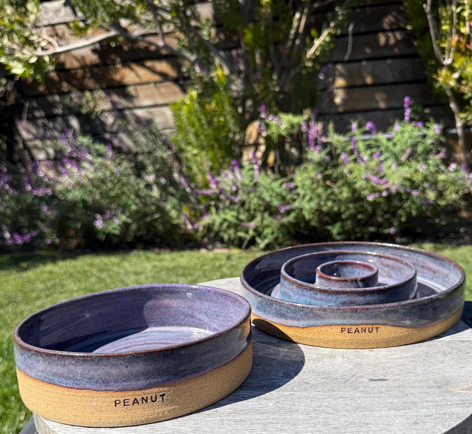 Slow Feeder Pet Food Bowls & Water Dishes, Personalized Made to Order: Wheel-Thrown Pottery Made in CA