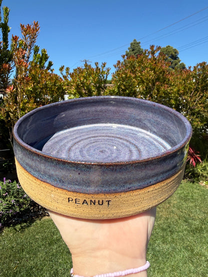 Handmade Slow Feeder Pet Food Bowls & Water Dishes for Cats Small Dogs, Personalized Made to Order, Stoneware Wheel-Thrown Pottery from CA