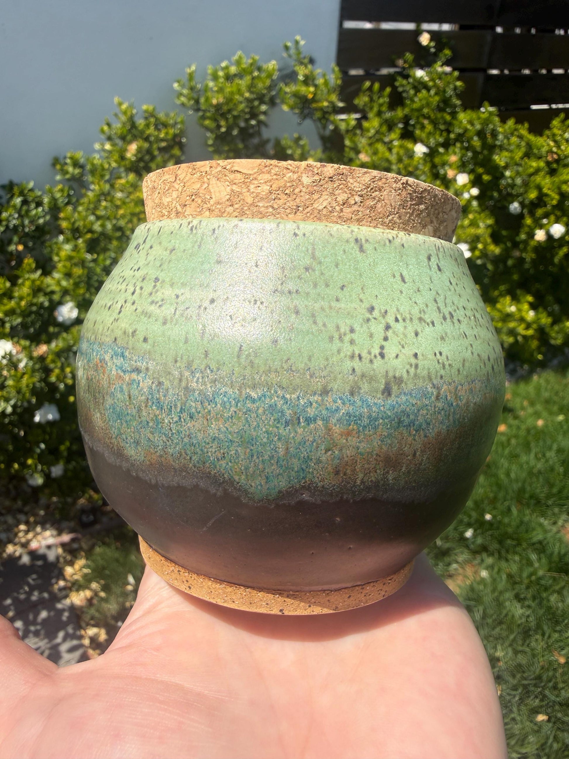 Salt Cellars with Cork Lid, Salt Pig, Countertop Pinch Bowl