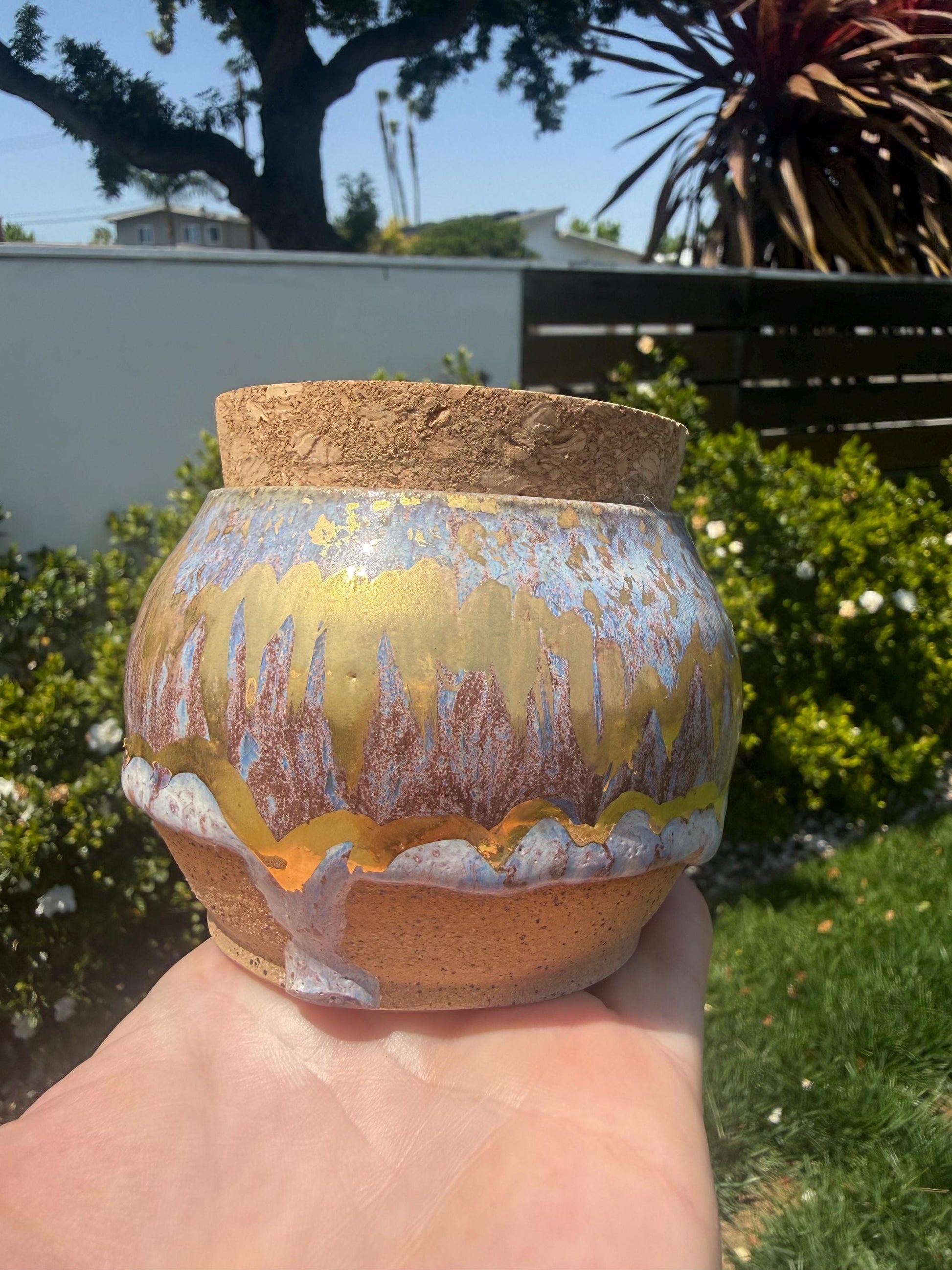 Salt Cellars with Cork Lid, Salt Pig, Countertop Pinch Bowl