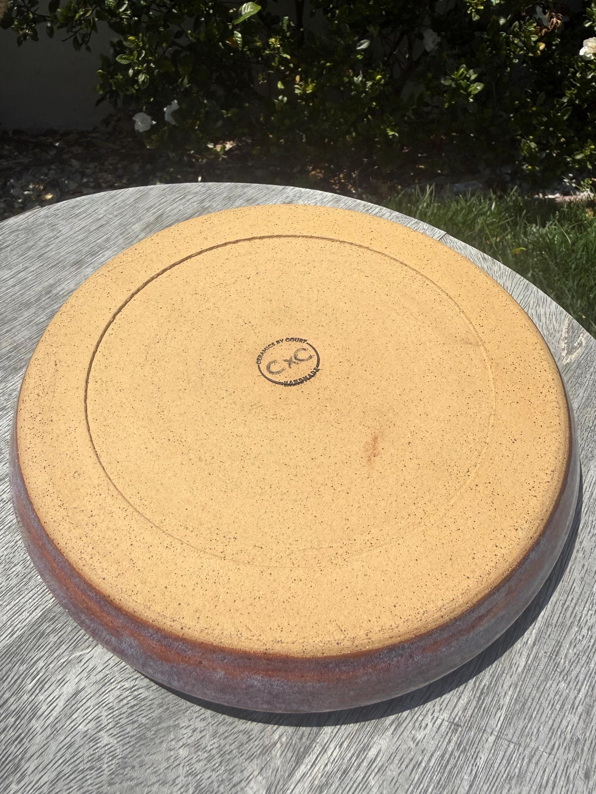 Chip n’ Dip Dish, 9” wide Dishwasher-Safe Charcuterie 3-compartment dish, Wheel-thrown Pottery