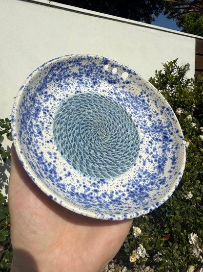 Garlic Grater Dish with Herb Stripper, Grind Plate for Parmesean, Spices, Firm Fruits