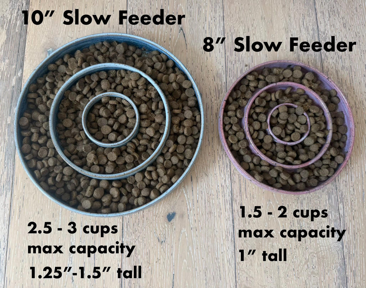 Slow Feeder Pet Food Bowls & Water Dishes, Personalized Made to Order: Wheel-Thrown Pottery Made in CA