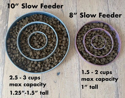 Slow Feeder Pet Food Bowls & Water Dishes, Personalized Made to Order: Wheel-Thrown Pottery Made in CA
