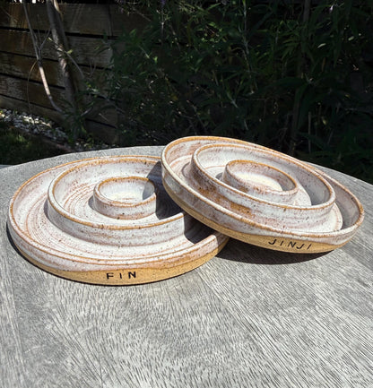 Slow Feeder Pet Food Bowls & Water Dishes for Cats Small Dogs, Personalized Made to Order