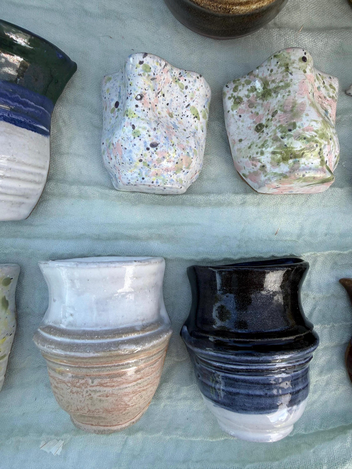Mini Fridge Magnet Vases with Hand-painted Vibrant Glazes