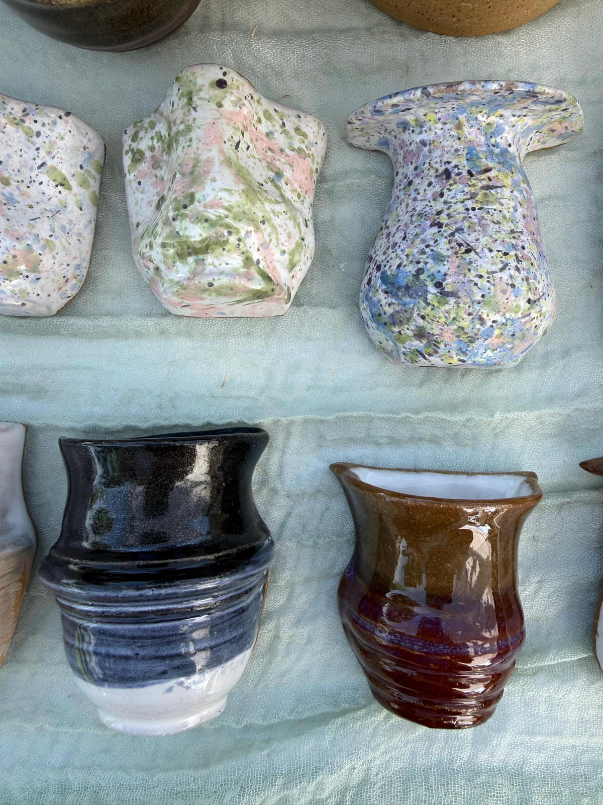 Mini Fridge Magnet Vases with Hand-painted Vibrant Glazes