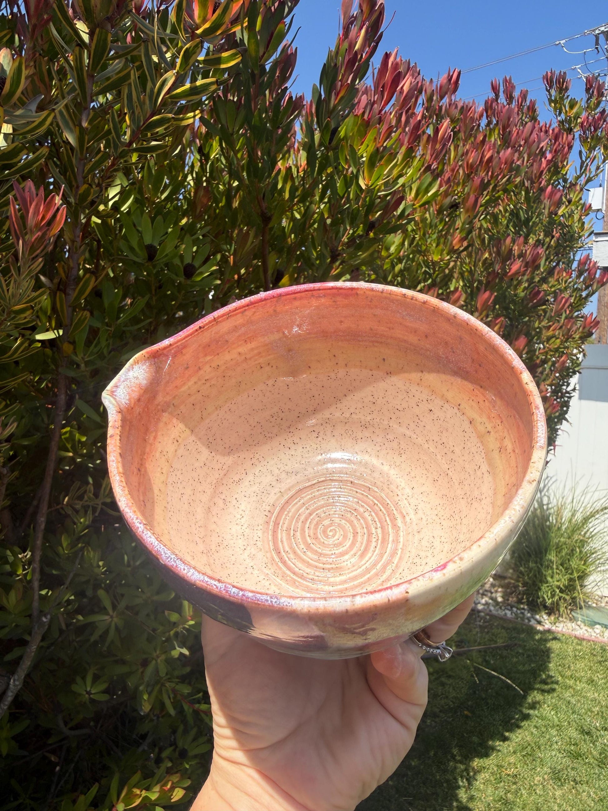 Matcha Swirl Tea Bowl with Dripless Spout and Grater in-cup for Ginger & Spcies