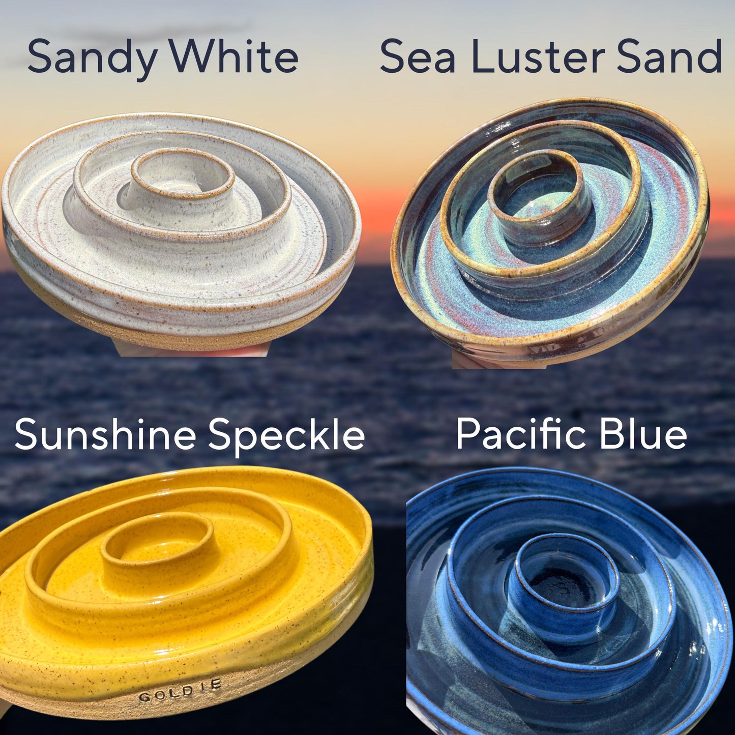 Slow Feeder Pet Food Bowls & Water Dishes for Medium Large Dogs, Personalized Made to Order, Wheel-Thrown Pottery from CA