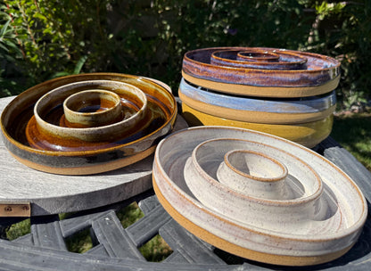 Slow Feeder Pet Food Bowls & Water Dishes for Medium Large Dogs, Personalized Made to Order, Wheel-Thrown Pottery from CA