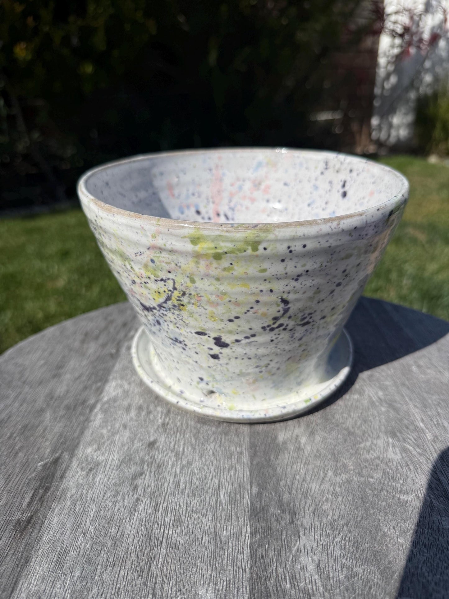 Planter Pots with Built-in Saucers & Drainage Holes, Hand-Painted Ocean-inspired Home Decor
