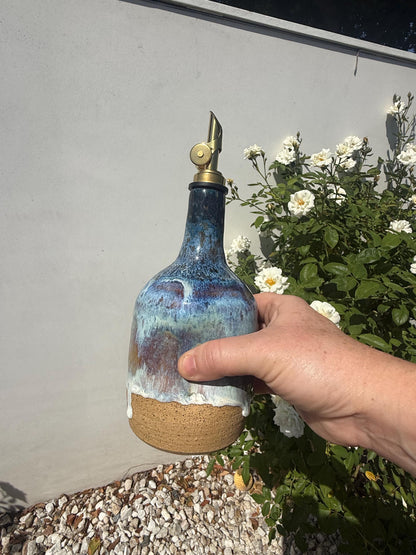 Olive Oil Cruet, with Weighted Spout and Thumb Grip for Easy Pouring