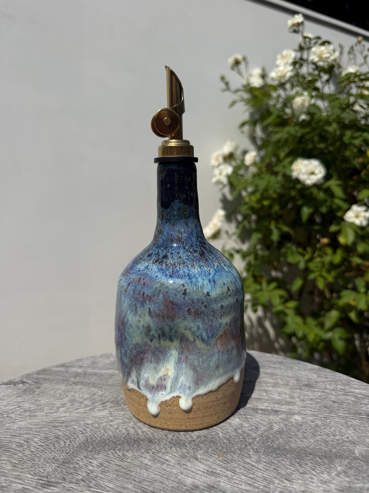 Olive Oil Cruet, with Weighted Spout and Thumb Grip for Easy Pouring