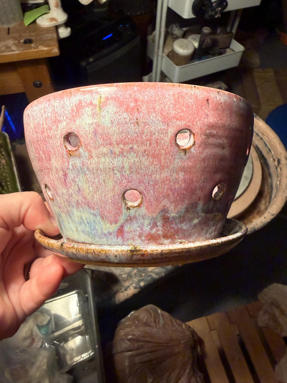 Berry & Produce Colander Bowl with Built-in Saucer