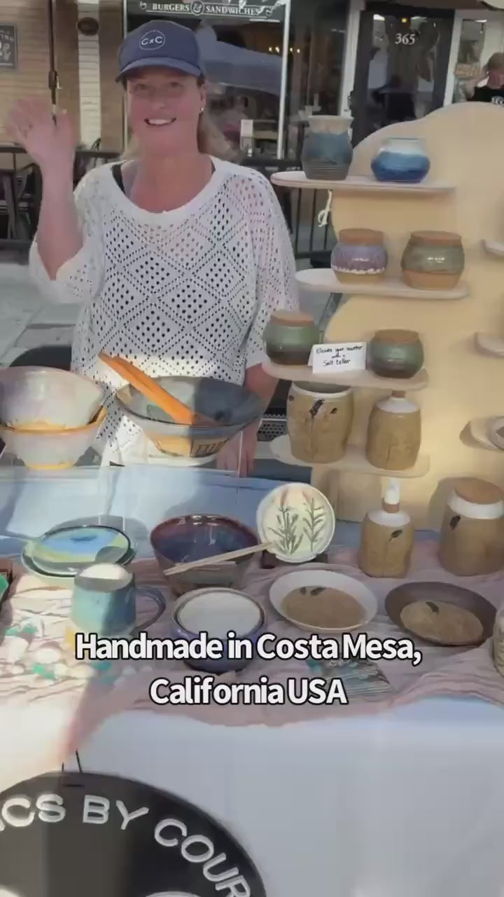 Planter Pots with Built-in Saucers & Drainage Holes, Hand-Painted Ocean-inspired Home Decor