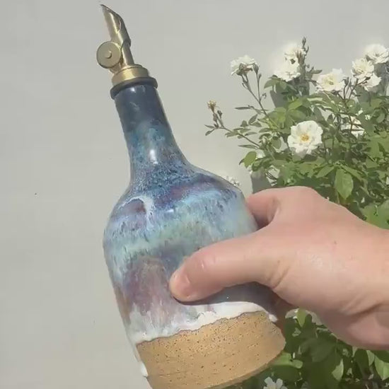 Olive Oil Cruet, with Weighted Spout and Thumb Grip for Easy Pouring