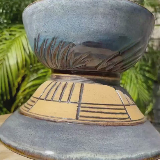 Large Serving Bowls, Hand-carved Designed Tableware, Home Accent Art