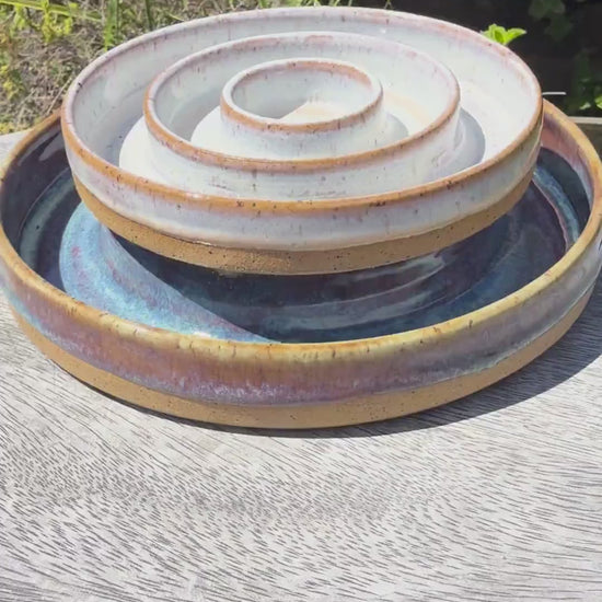 Slow Feeder Pet Food Bowls & Water Dishes for Cats Small Dogs, Personalized Made to Order, Wheel-Thrown Pottery from CA