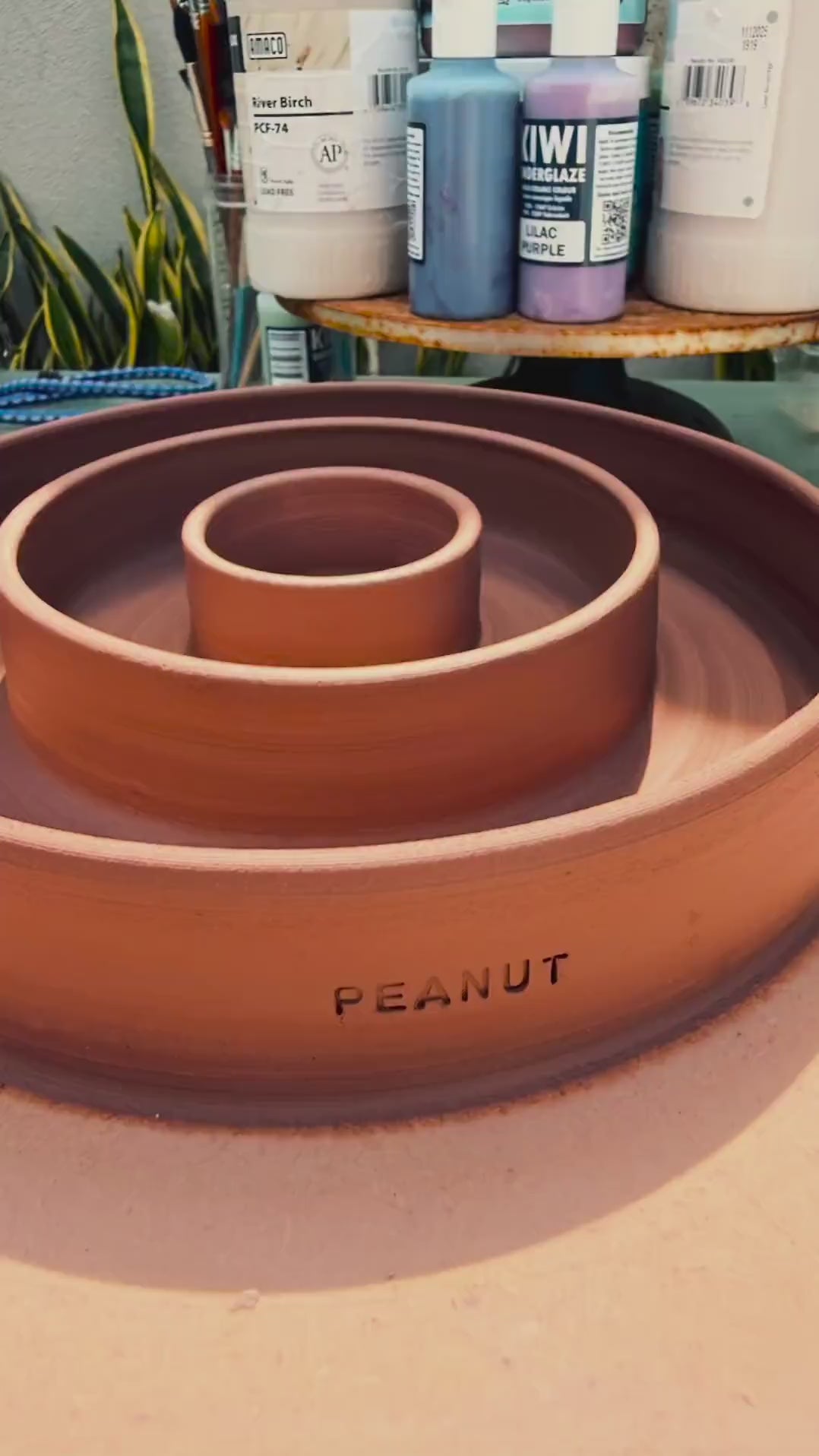 Slow Feeder Pet Food Bowls & Water Dishes for Medium Large Dogs, Personalized Made to Order, Wheel-Thrown Pottery from CA