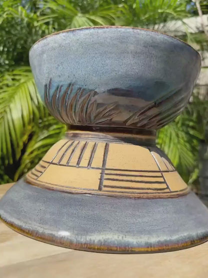 Serving Bowls, Hand-Carved and Painted, Functional Tableware Decor